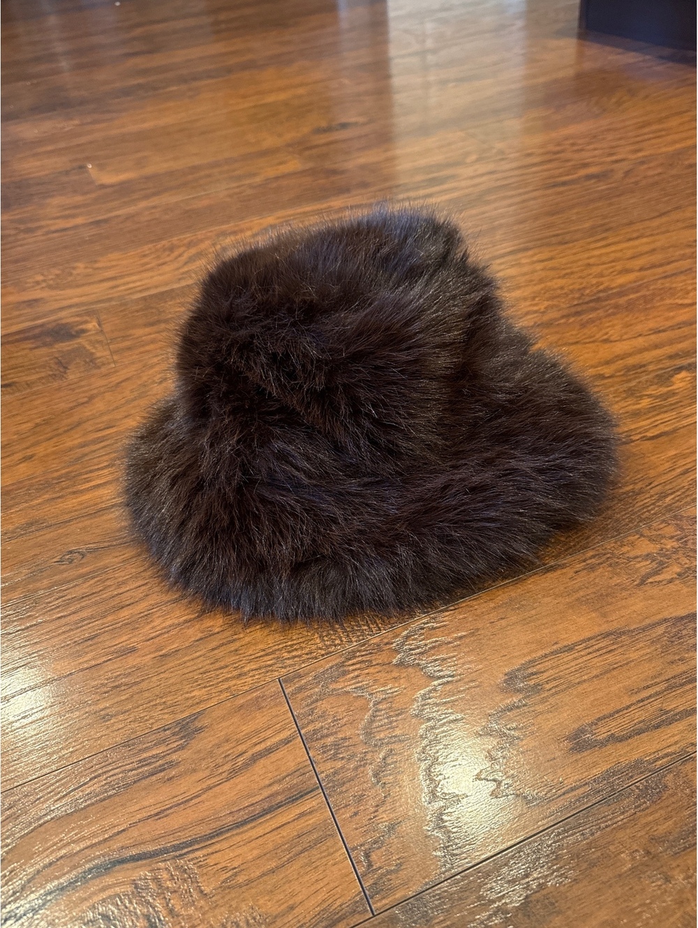 NWOT Nanette Lepore Faux Fur Bucket Hat Brown